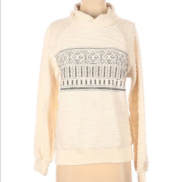 Lucky Brand small cream embroidered cotton sweater - Picture 2 of 9